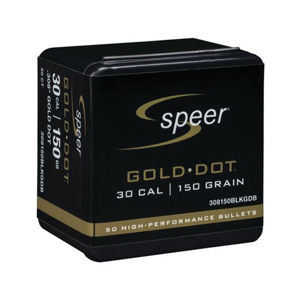 Speer Gold Dot BLK 30 Caliber (.308 Diameter) Bullets 150 grain Hollow Point Box of 20