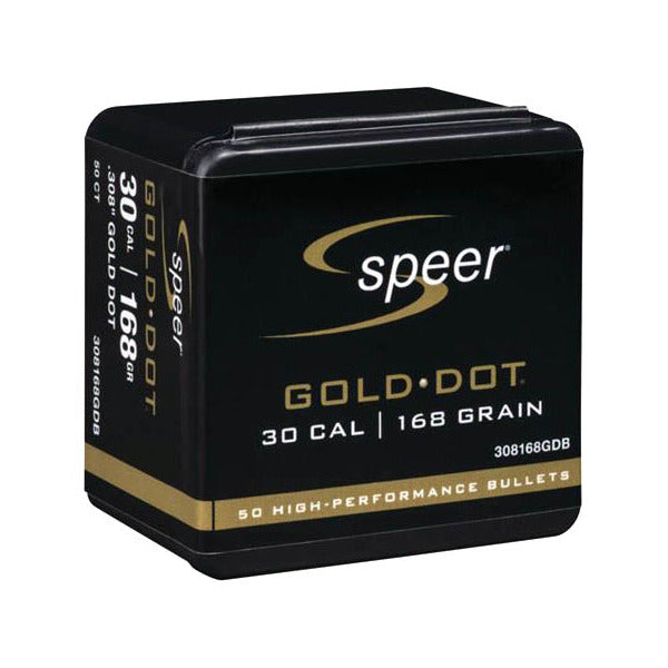 Speer Gold Dot 30 Caliber (.308 Diameter) Bullets 168 grain Hollow Point Box of 20