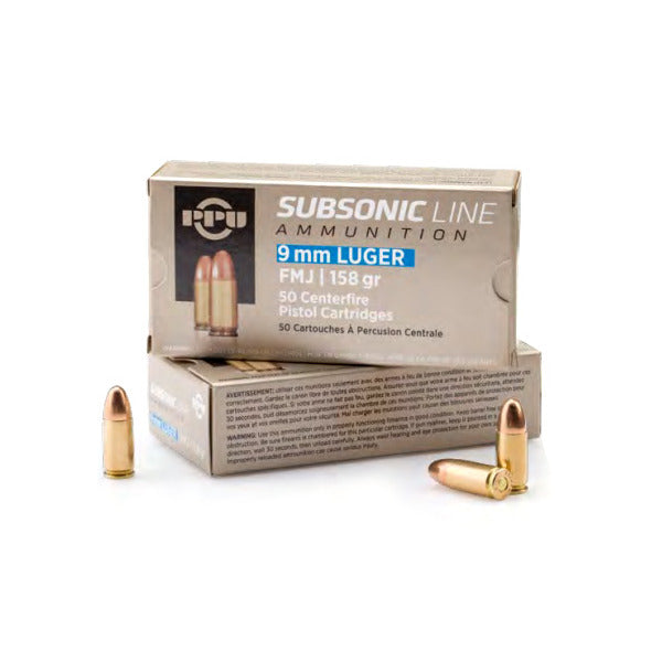 Prvi Partizan 9mm Luger Ammunition 158 Grain Full Metal Jacket Box of 50
