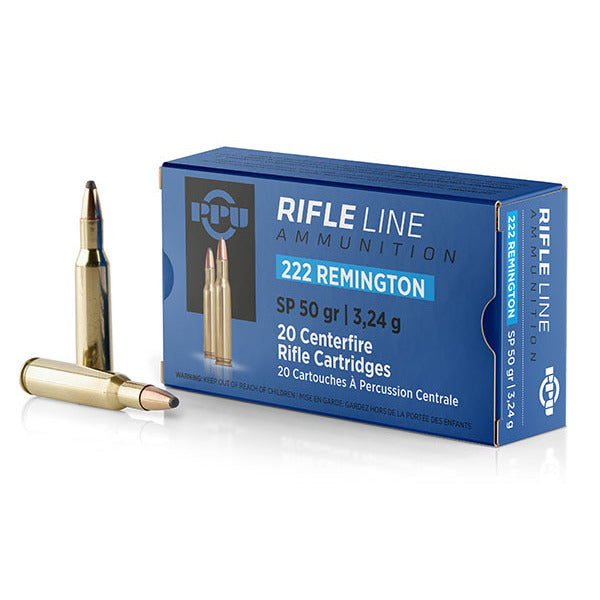 Prvi Partizan 222 Remington Ammunition 50 Grain Soft Point Box of 20