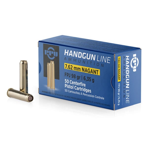 Prvi Partizan 7.62x38mmR (7.62 Nagant) Ammunition 98 Grain Jacketed Flat Nose Box of 50