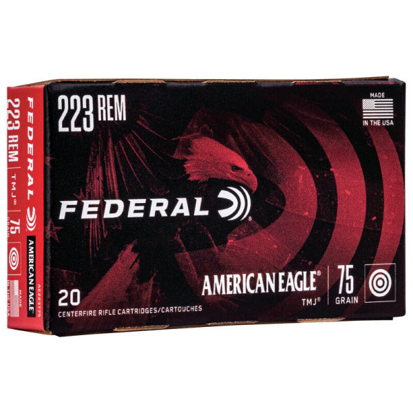 Federal Premium American Eagle 223 Remington Ammunition 75 Grain Total Metal Jacket Box of 20