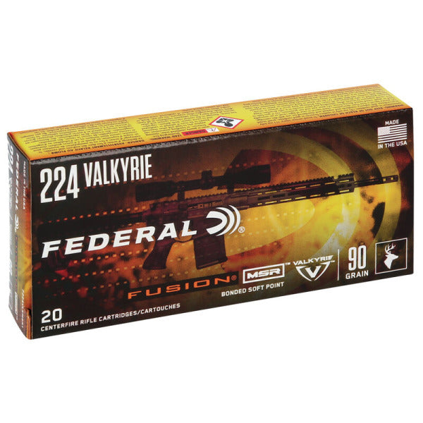 Federal Premium Fusion 224 Valkyrie Ammunition 90 Grain Polymer Tip Box of 20