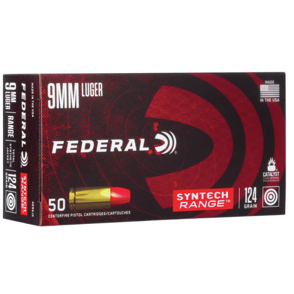 Federal Premium American Eagle 9mm Luger Ammunition 124 Grain Flat Nose Box of 50