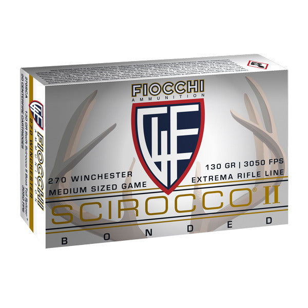 Fiocchi Extrema 270 Winchester Ammunition 130 Grain Swift Scirocco II Polymer Tip Box of 20