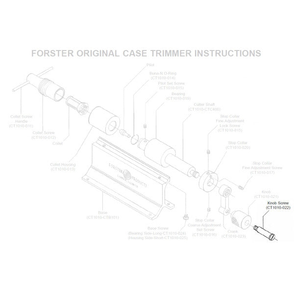 FORSTER CASE TRIMMER KNOB SCREW