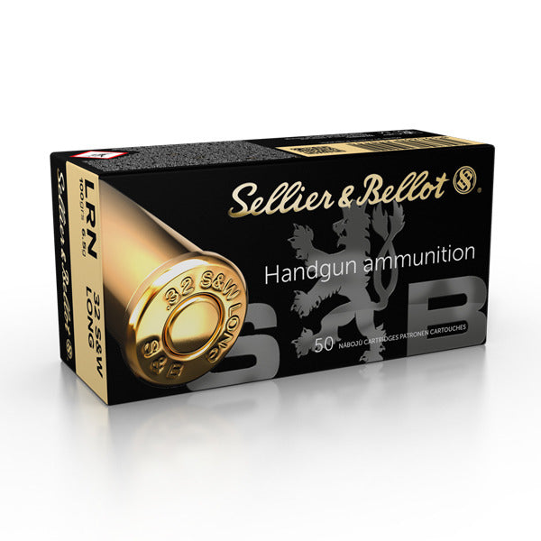 Sellier & Bellot 32 S&W Long Ammunition 100 Grain Lead Round Nose Box of 50