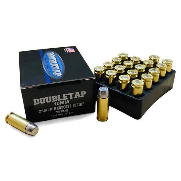 DoubleTap Hardcast Solid 10mm Auto Ammunition 230 Grain Wide Flat Nose Box of 20