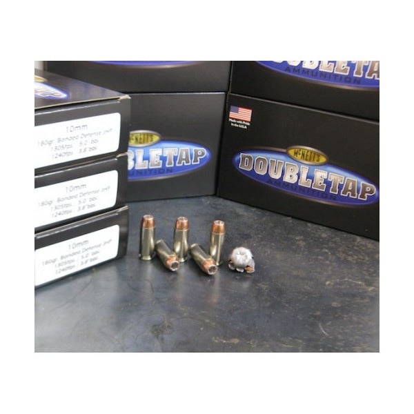 DoubleTap Bonded Defense 10mm Auto Ammunition 180 Grain Jacketed Hollow Point Box of 20