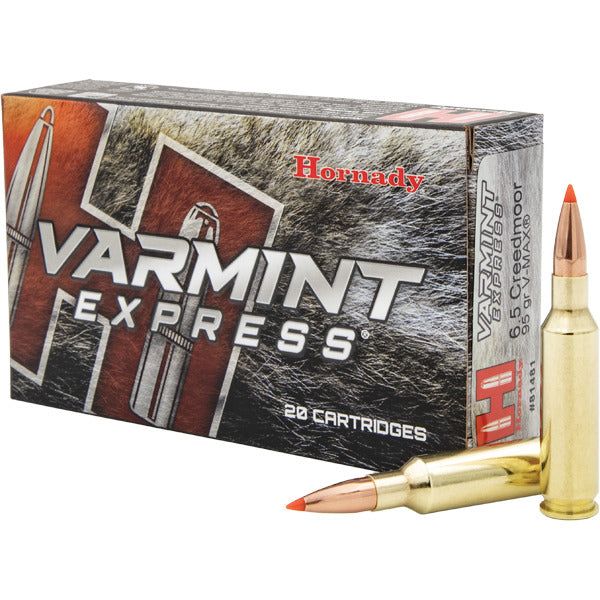 Hornady Varmint Express 6.5 Creedmoor Ammunition 95 Grain V-MAX Polymer Tip Box of 20