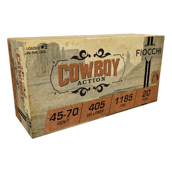 Fiocchi Cowboy 45-70 Gov't Ammunition 405 Grain Round Nose Flat Point Box of 20