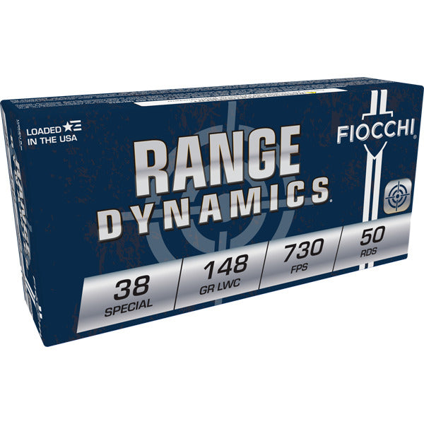 Fiocchi Range Dynamics 38 Special Ammunition 148 Grain Wad Cutter Box of 50