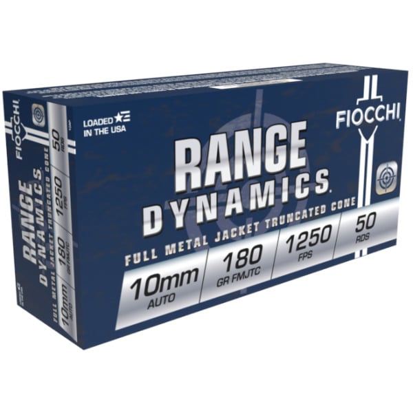 Fiocchi Range Dynamics 10mm Auto Ammunition 180 Grain Full Metal Jacket Box of 50