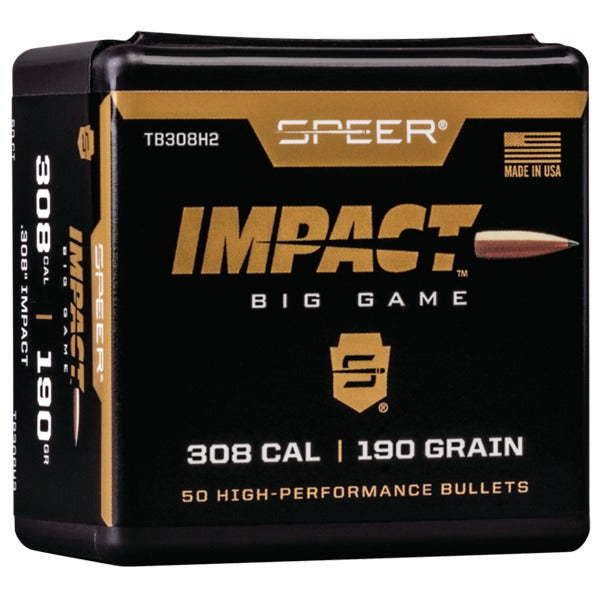 Speer Impact 30 Caliber (.308 Diameter) Bullets 190 grain Polymer Tip Box of 50