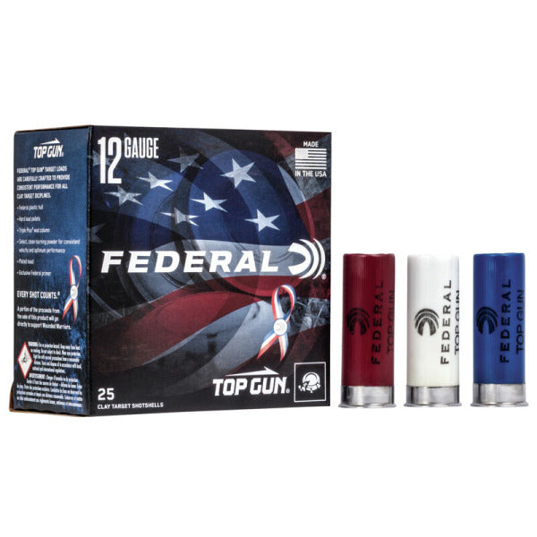 Federal Premium Top Gun Lite Red White & Blue 12 Gauge Ammunition 2-3/4" #8 1-1/8 oz 1145 fps Case of 250
