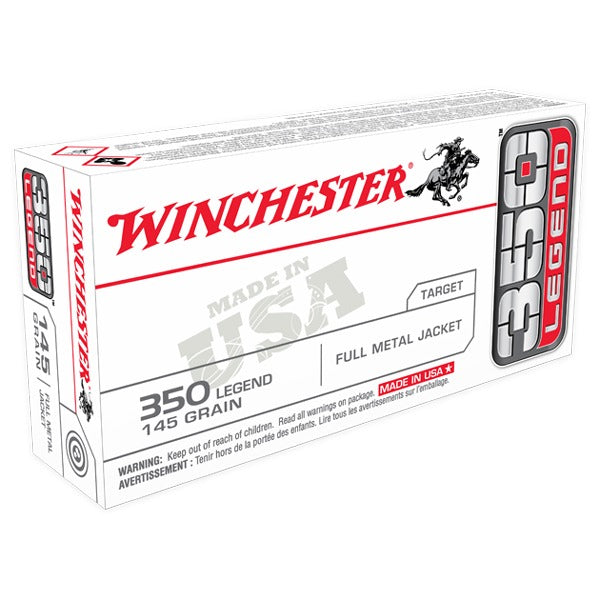 Winchester White Box 350 Legend Ammunition 145 Grain Full Metal Jacket Box of 20