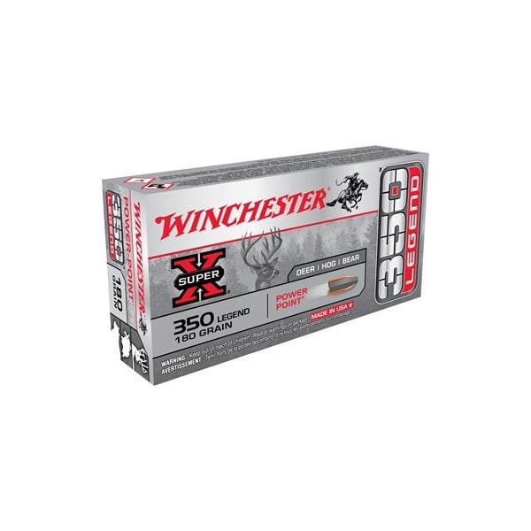 Winchester 350 Legend Ammunition 180 Grain Power Point Jacketed Soft Point Box of 20