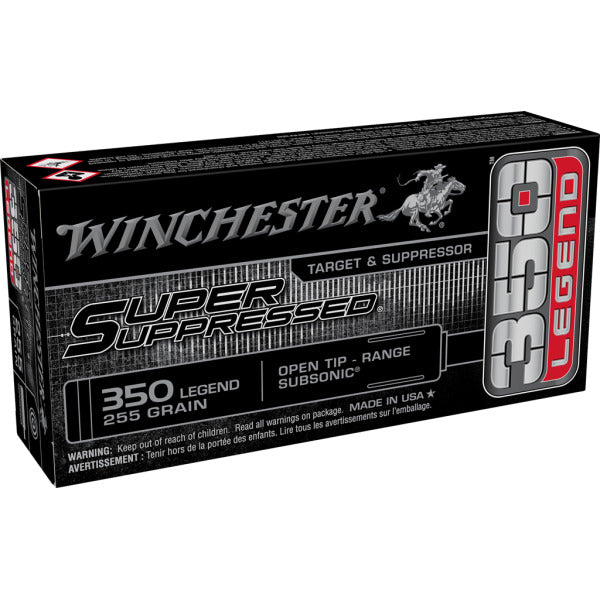 Winchester Super Suppressed 350 Legend Ammunition 255 Grain Full Metal Jacket Box of 20
