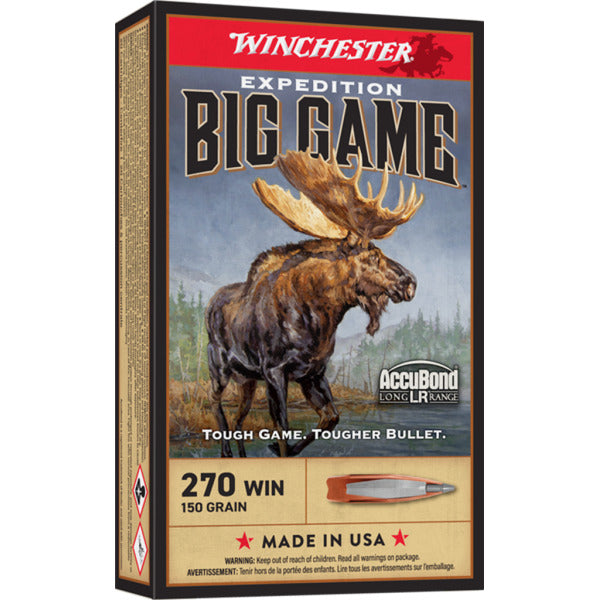Winchester Expedition Big Game LR 270 Winchester Ammunition 150 Grain Polymer Tip Box of 20