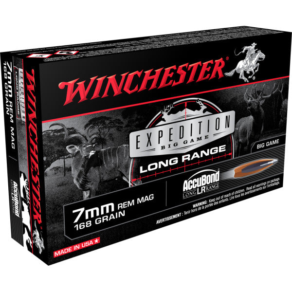 Winchester Expedition Big Game LR 7mm Remington Magnum Ammunition 168 Grain Polymer Tip Box of 20