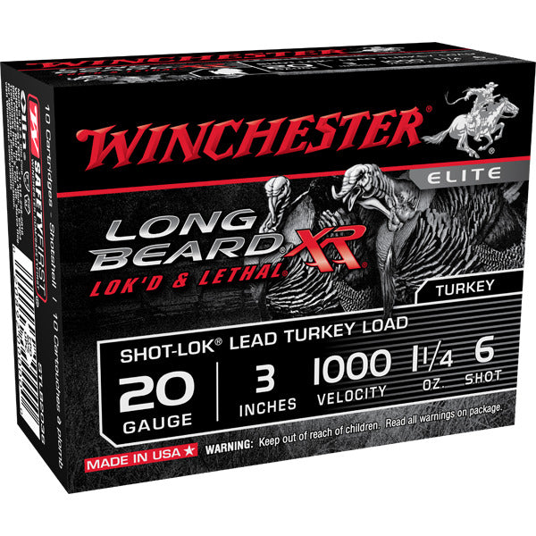 Winchester Long Beard XR 20 Gauge Ammunition 3" #6 1-1/4 oz 1000 fps Box of 10
