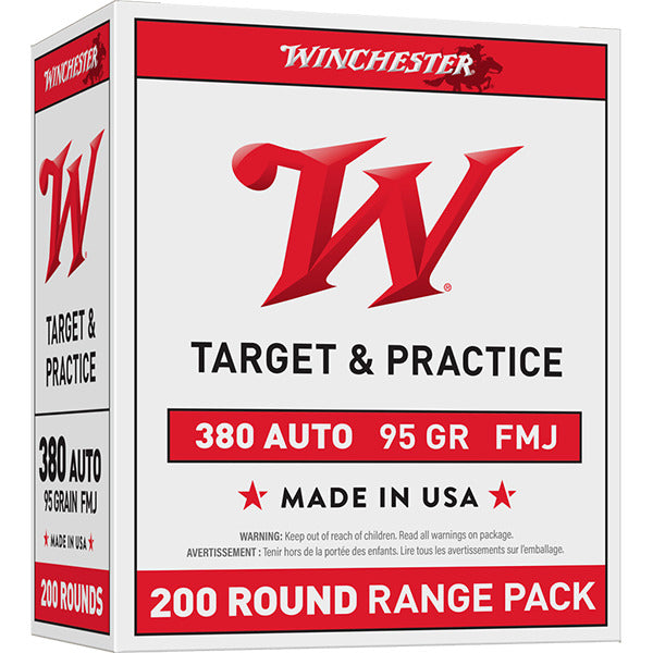 Winchester White Box 380 ACP Ammunition 95 Grain Full Metal Jacket Box of 200