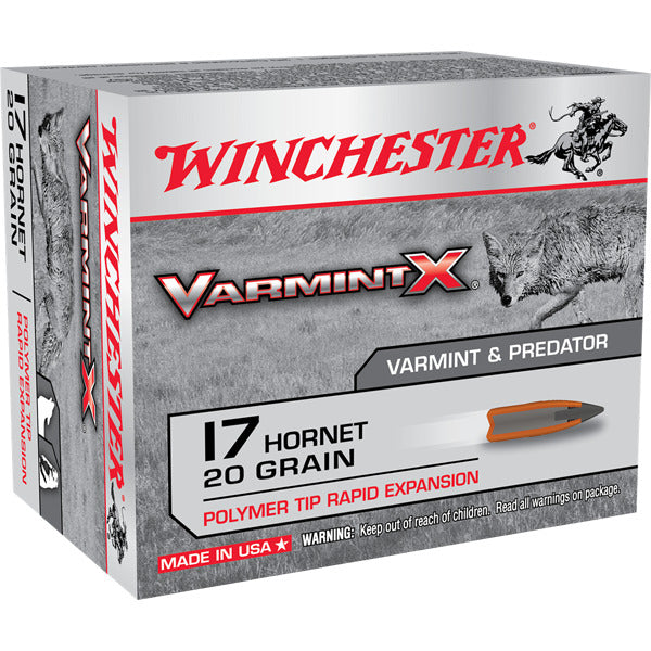 Winchester Varmint-X 17 Hornet Ammunition 20 Grain Polymer Tip Box of 20