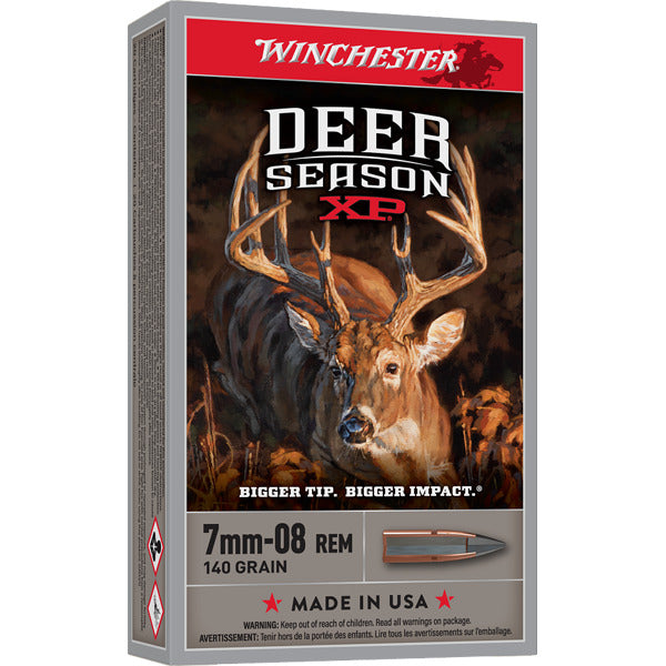 Winchester Deer Season 7mm-08 Remington Ammunition 140 Grain Extreme Point Polymer Tip Box of 20