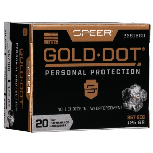 Speer Gold Dot 357 Sig Ammunition 125 Grain Hollow Point Box of 20