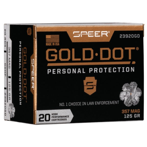 Speer Gold Dot 357 Magnum Ammunition 125 Grain Hollow Point Box of 20