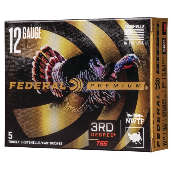 Federal Premium 3rd Degree 12 Gauge Ammunition 3-1/2" #5, 6, 7 2 oz 1250 fps Tungsten Box of 5