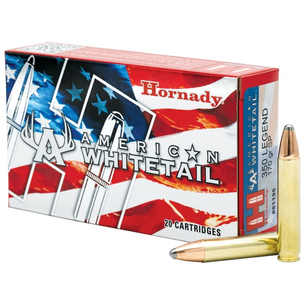 Hornady American Whitetail 350 Legend Ammunition 170 Grain InterLock Spitzer Box of 20