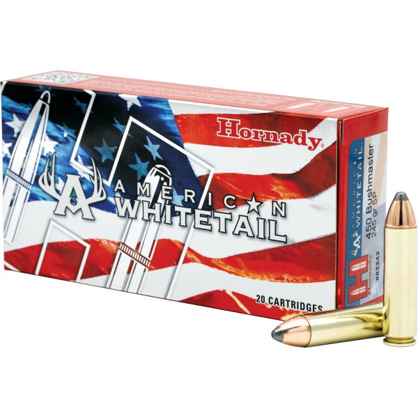 Hornady American Whitetail 450 Bushmaster Ammunition 245 Grain InterLock Spitzer Box of 20