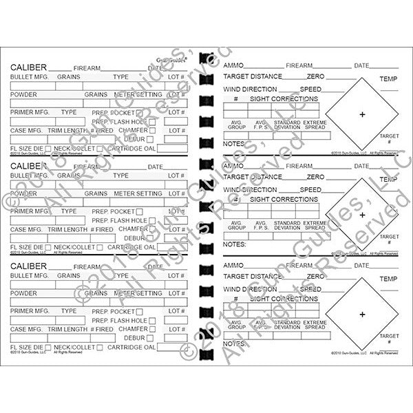 GUN GUIDES CUSTOM HAND- LOADS & RANGE DATA LOG BK