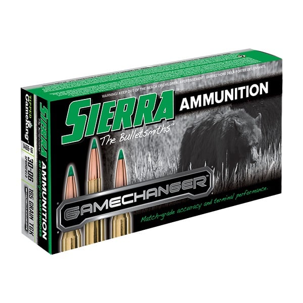 Sierra Gamechanger 30-06 Springfield Ammunition 165 Grain Tipped GameKing Polymer Tip Box of 20
