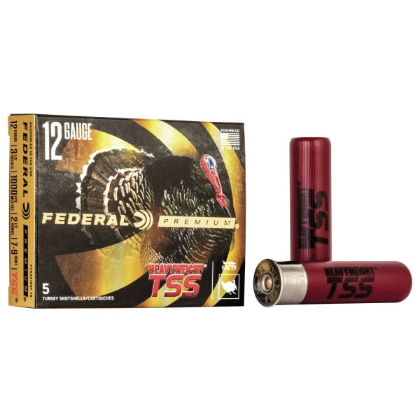 Federal Premium Heavyweight TSS 12 Gauge Ammunition 3-1/2" #7, 9 2-1/4 oz 1000 fps Tungsten Box of 5
