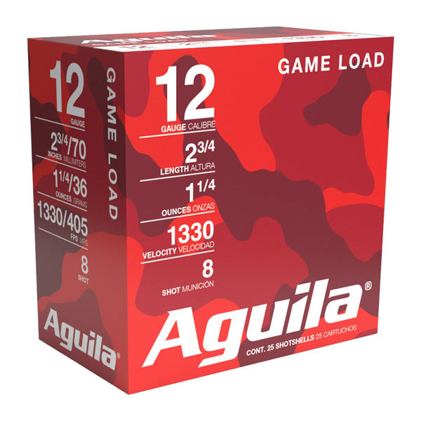 Aguila 12 Gauge Ammunition 2-3/4" #8 1330 fps Box of 25