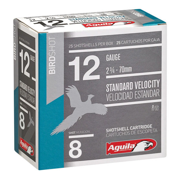 Aguila Game Load 12 Gauge Ammunition 2-3/4" #8 1-1/8 oz 1200 fps Box of 25