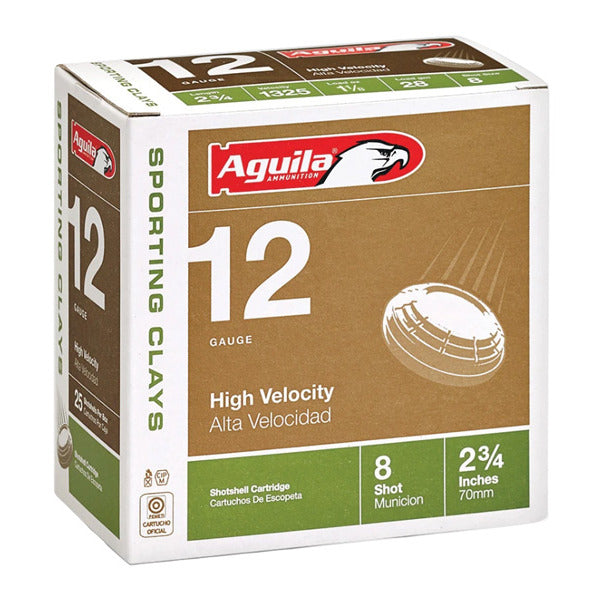 Aguila High Velocity 12 Gauge Ammunition 2-3/4" #8 1-1/8 oz 1325 fps Case of 250