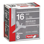 Aguila High Velocity 16 Gauge Ammunition 2-3/4" #6 1-1/8 oz 1240 fps Box of 25
