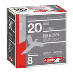Aguila High Velocity 20 Gauge Ammunition 2-3/4" #8 1 oz 1220 fps Box of 25