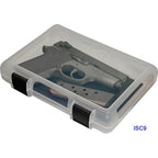 MTM IN-SAFE HANDGUN CLEAR STORAGE CASE 9" 3-pk 4cs