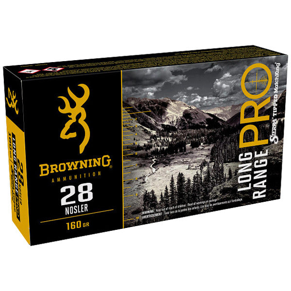 BROWNING AMMO 28 NOSLER 160gr LR-PRO MATCH 20/bx 10/cs