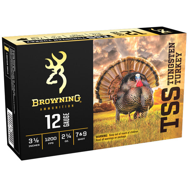 Browning Turkey 12 Gauge Ammunition 3-1/2" #7, 9 2-1/4 oz 1200 fps Tungsten Box of 5