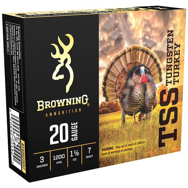 Browning Turkey 20 Gauge Ammunition 3" #7 1-1/2 oz 1200 fps Tungsten Box of 5
