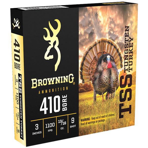 Browning Turkey 410 Bore Ammunition 3" #9 13/16 oz 1100 fps Tungsten Box of 5