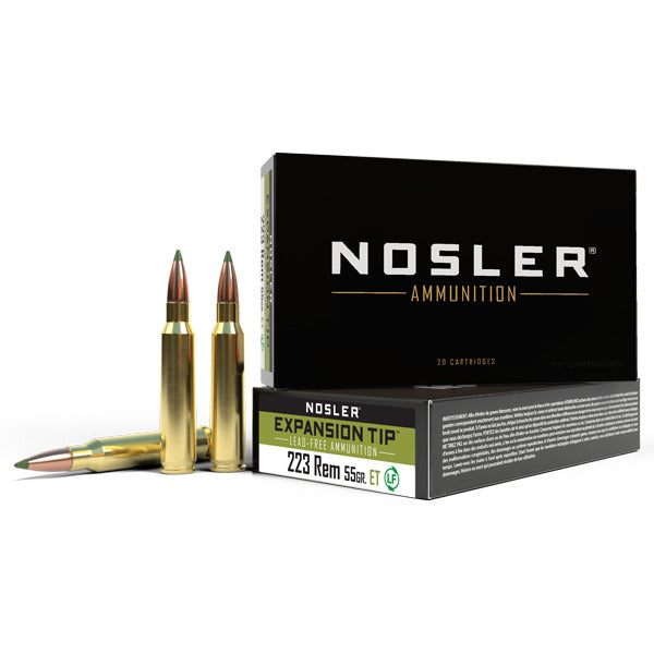 Nosler E-Tip 223 Remington Ammunition 55 Grain Polymer Tip Box of 20