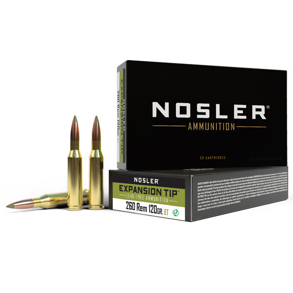 Nosler 260 Remington Ammunition 120 Grain E-Tip Polymer Tip Box of 20