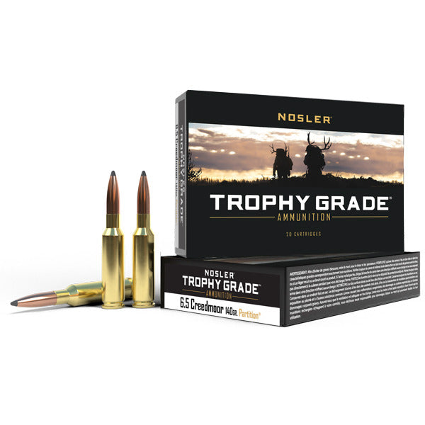 Nosler Trophy Grade 6.5 Creedmoor Ammunition 140 Grain Partition Polymer Tip Box of 20