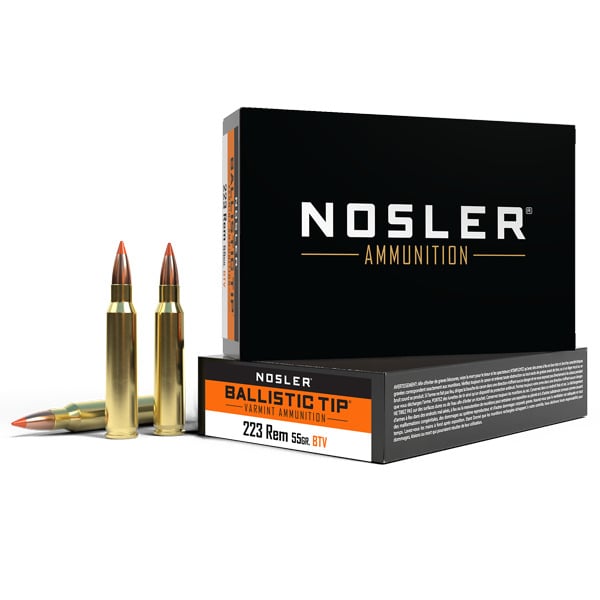 Nosler Ballistic Tip 223 Remington Ammunition 55 Grain Polymer Tip Box of 20
